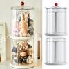 Yousheng Clear Display Stand Plush Doll Storage Box with Lid 360-Degree Rotating Transparent Design Stackable Dolls Figures Display Case