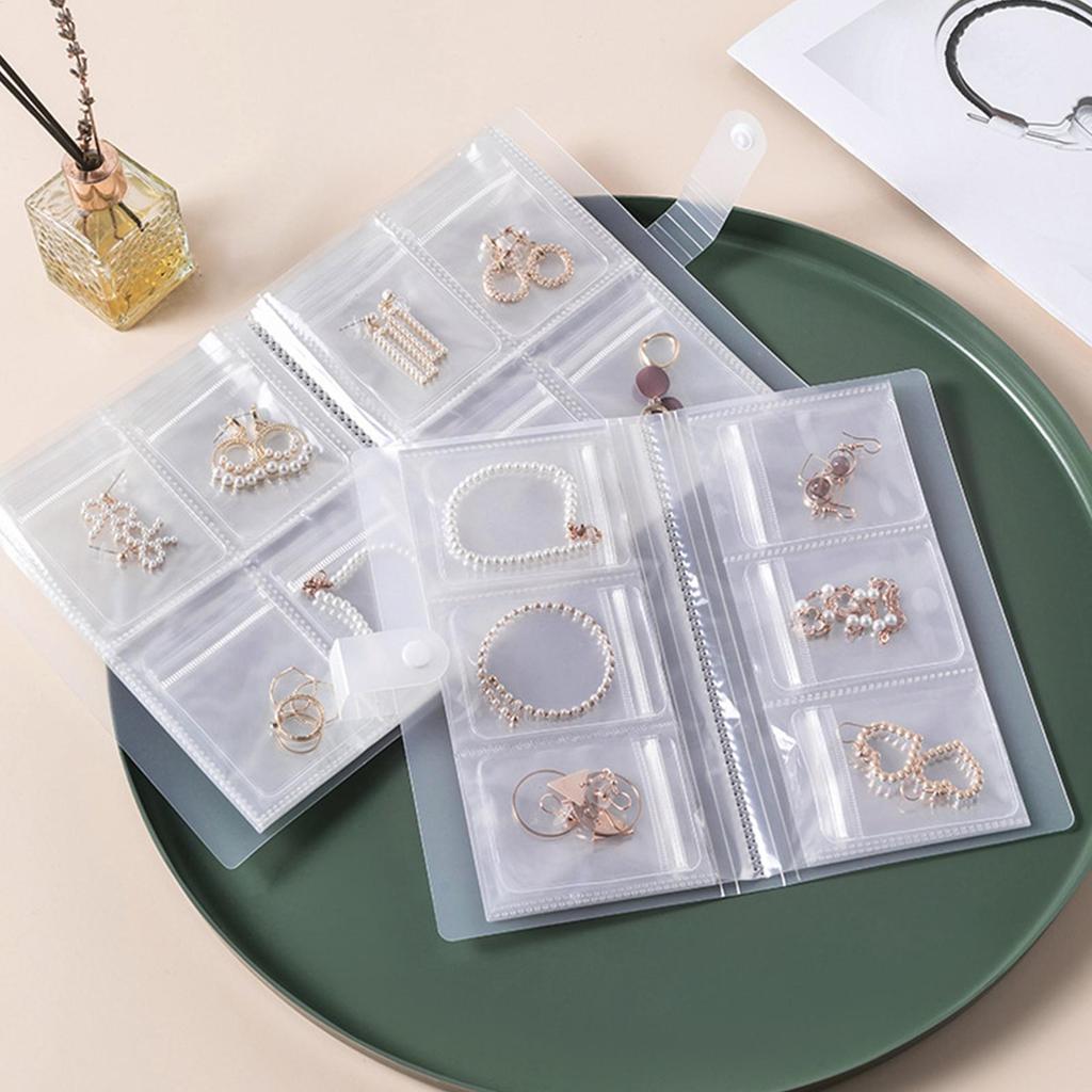Jewelry Storage Albums Desktop Drawer Organizer BoxesTransparent Necklace Bracelet Ring Book Holder Jewelry Bag Storage Book