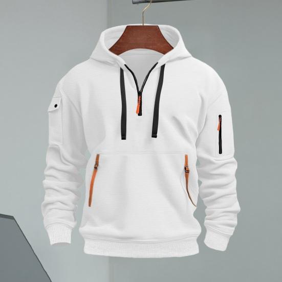 2Pcs/Set Men Sports Suit Hooded Drawstring Long Sleeve Pockets Sweatshirt Elastic Waist