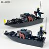 Катер-патрульный «Морской волк» Скоростной катер Jf089D Маленький лодочка-преследователь Детские сборные строительные блоки Игрушечные аксессуары