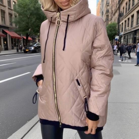 Женское пуховое пальто с капюшоном, на кулиске, с длинными рукавами, однотонная хлопковая куртка с карманами, легкая теплая верхняя одежда