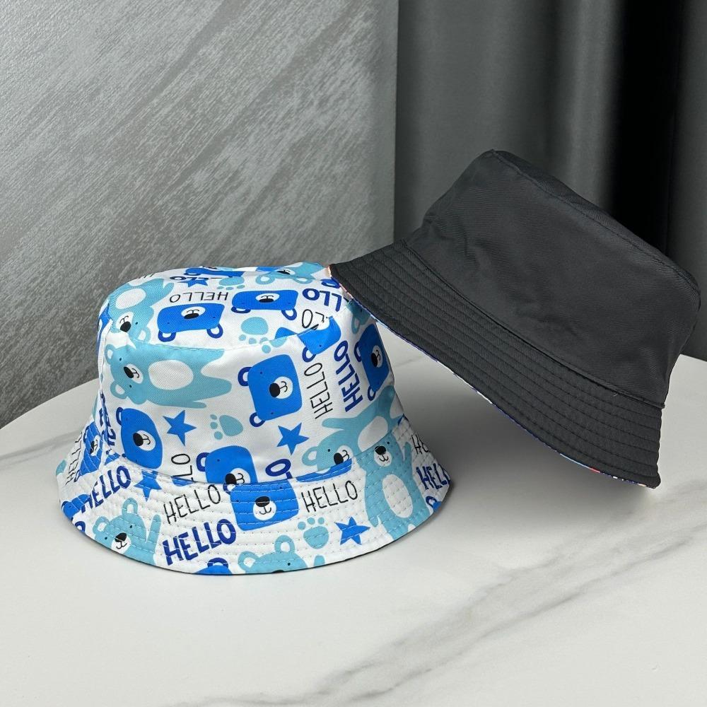 Thin Baby Bucket Hat Cartoon Print Outdoor Kid Sun Hat Summer Fisherman Cap