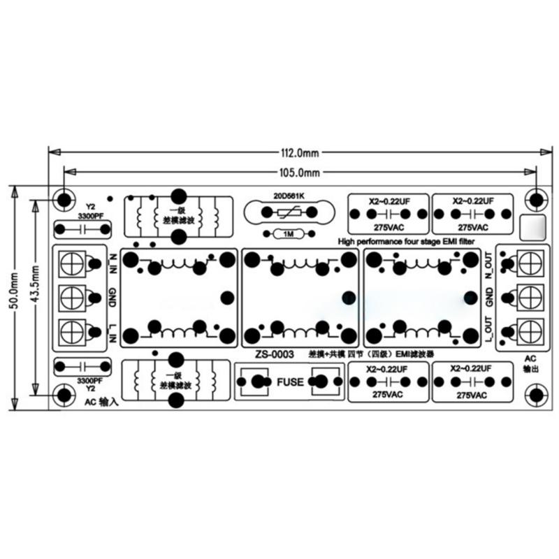 High Temperatures Resistant EMIs Filter 220V Power Lines Noise Suppression For Industrial Use