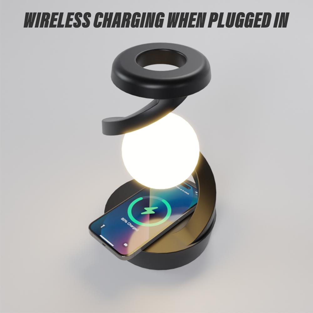 Перезаряжаемая настольная лампа для чтения, ночник у кровати, уличный фонарь для кемпинга, с режимом управления взмахом руки, поддерживает беспроводную зарядку