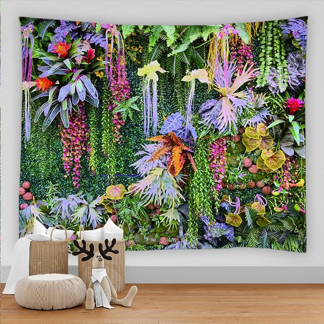 Тропическое растение, трава, гобелен, цветок, зеленое растение, настенная ткань, богемные гобелены, художественный домашний декор, ковер с принтом, коврик для йоги