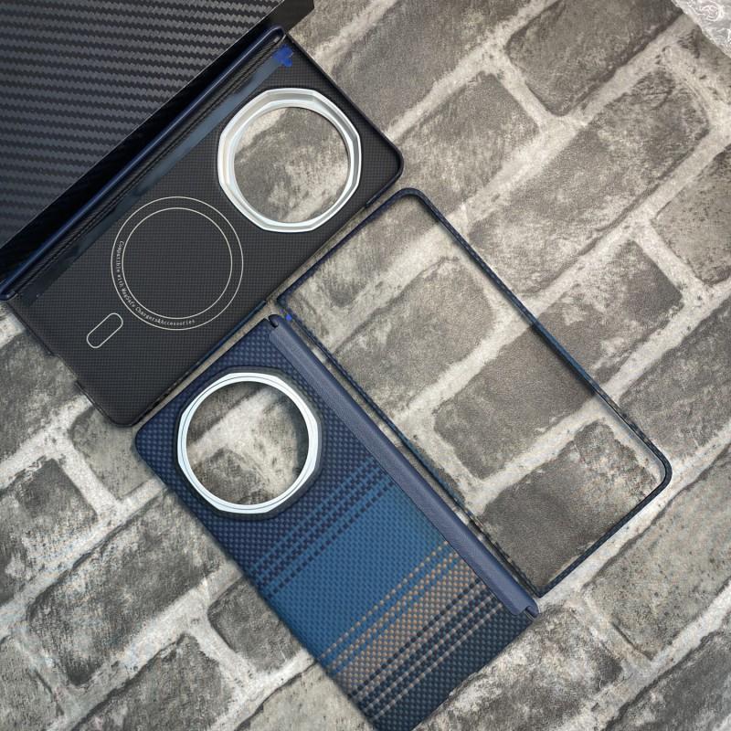 Honor Magic V5 Kevlar Carbon Fiber Magnetic Case With Metal Frame Heat Dissipation Protection Cover