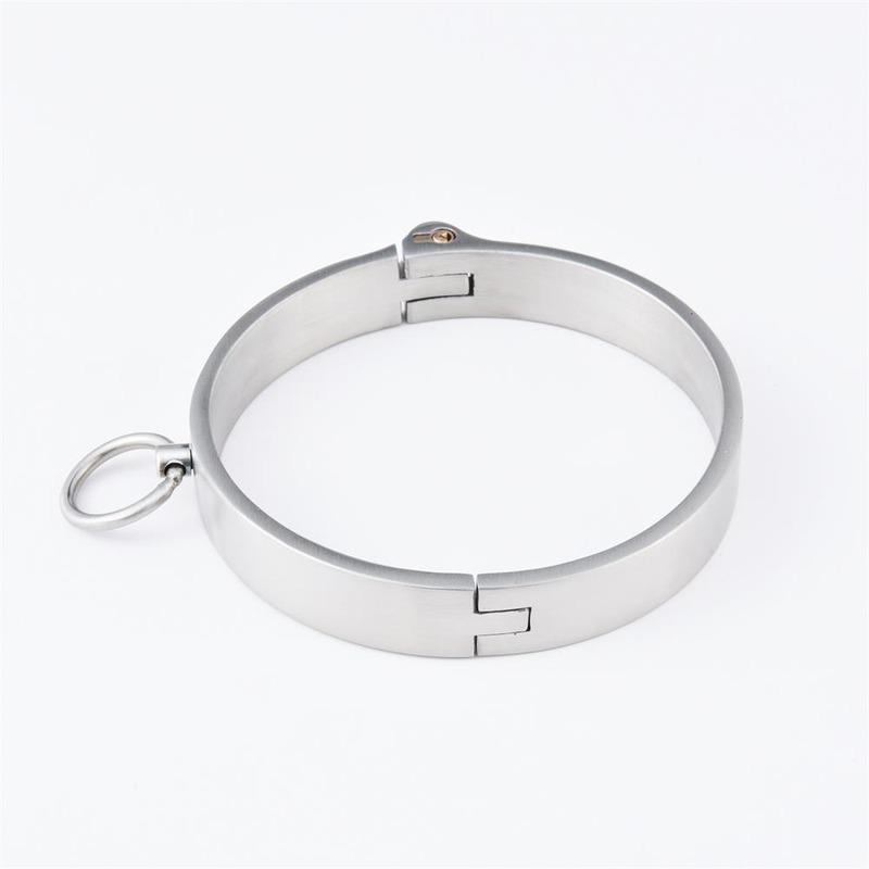 Запирающийся шейный ошейник из нержавеющей стали, металлическая цепь-поводок, бондаж, ограничение, раб, взрослые игры, эротические секс-игрушки для пар