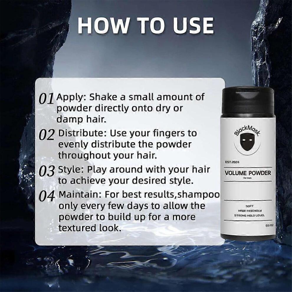BlackMask Hair Styling Powder,Volume Powder Instantly Adds Texture & Volume 40g