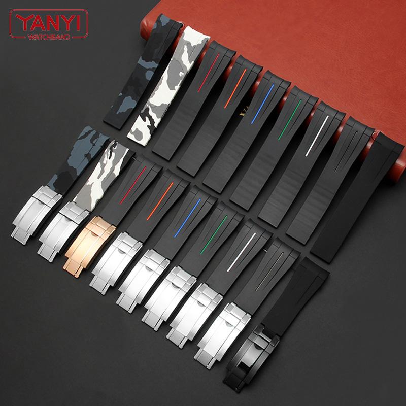 Wholesale Price for Old Customers Rubber Watch Strap Waterproof Silicone Wristband Bracelet Camouflage Color for Rolex Watchband