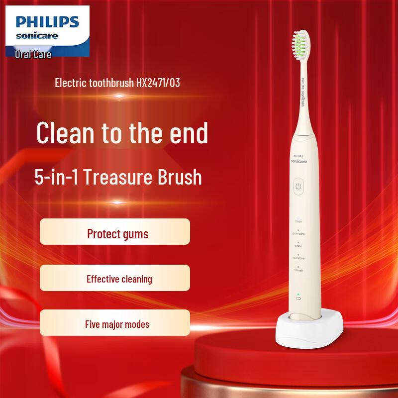 Электрическая звуковая зубная щетка Philips Ruisi White, вилка CN (адаптер в комплекте)