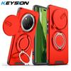 KEYSION Чехол для телефона с кольцом-подставкой 360° для Honor X9c 5G X9c Smart Защита камеры со сдвижной шторкой Магнитный противоударный чехол для Magic 7 Lite