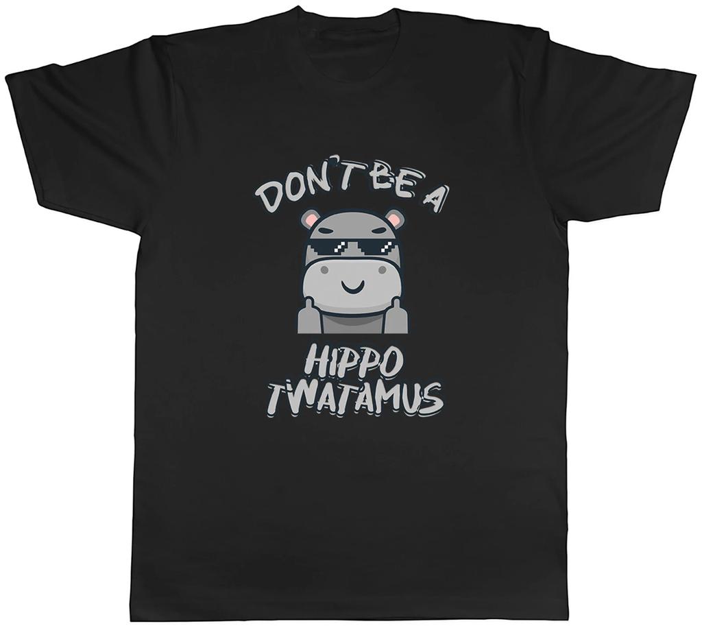 Funny Hippopotamus Mens T-Shirt Offensive Joke Hilarious Hippo Tee Gift