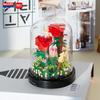 Blocks Flowers In Glass Jar Forest Macroclimate Decoration Gift Red Roses