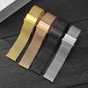 [BISONSTRAP] watch band metal watch band 316L Stainless Steel Mesh Replacement Belt Quick Release 22mm gold watch band waterproof