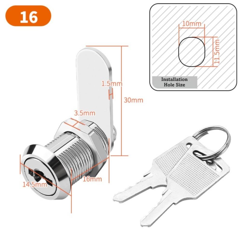 with 2 Spare Keys Cabinet Lock 16/20/25/30mm Mailbox Lock  for Furniture Mailbox Filing Cabinet