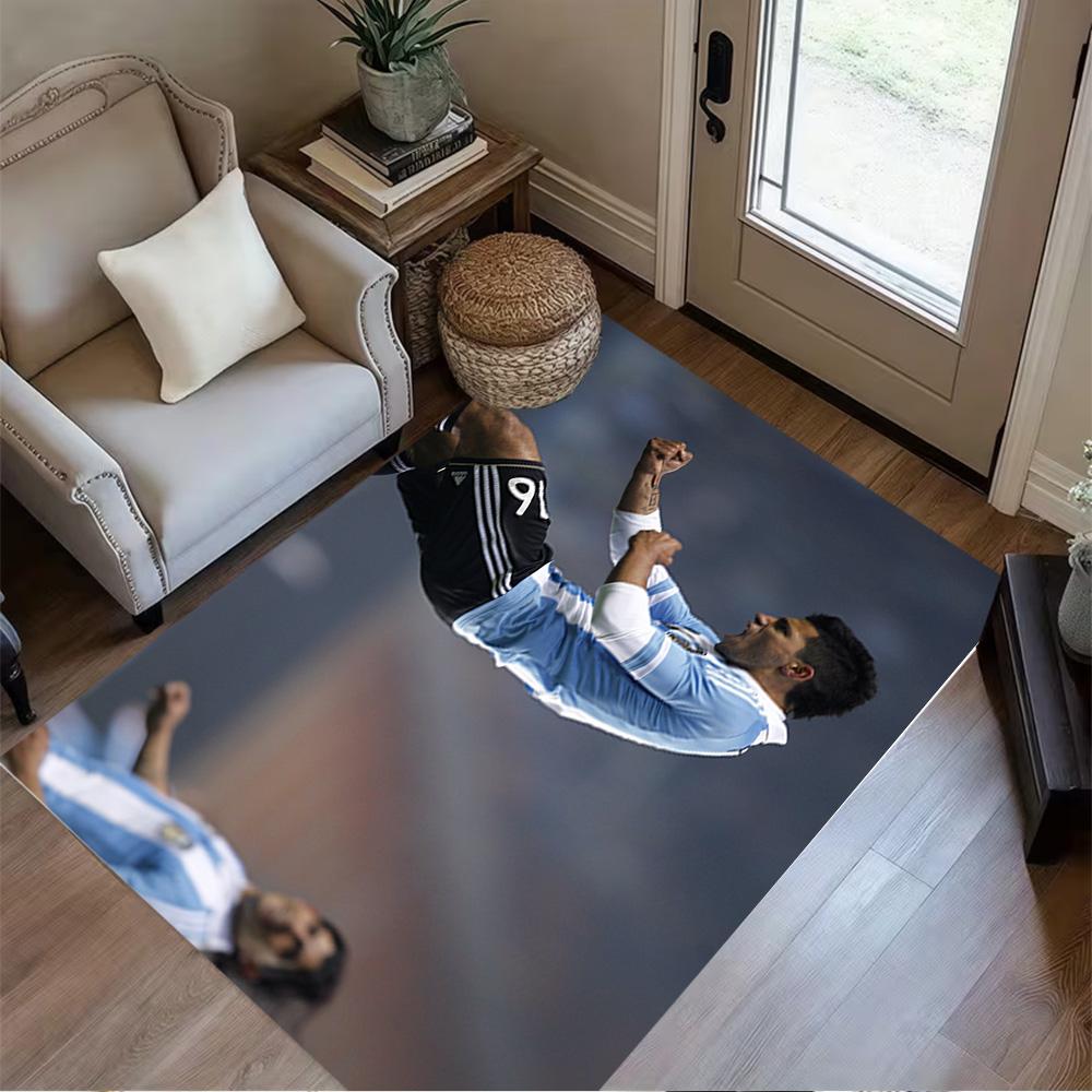 Manchester City Player Action Area Rug Design for Decorate room Bedrooms Playrooms Dormitory Anti-slip Rug Decorate Offices