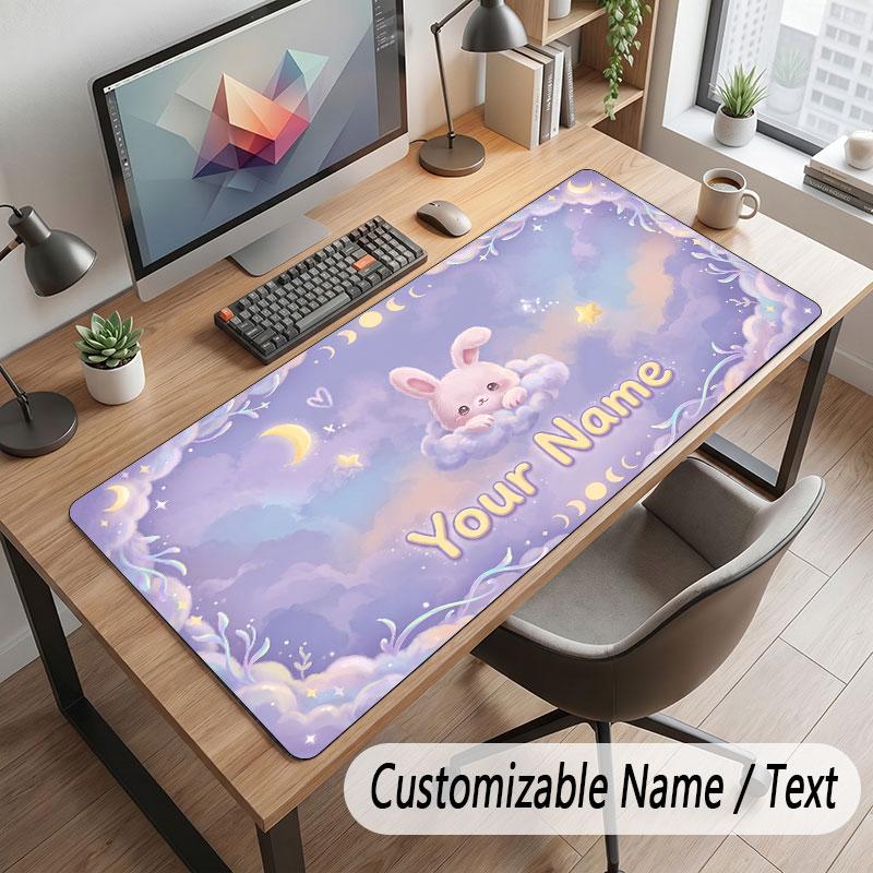 Space Cosmic Theme Customized Mouse Pad Personalized Print Name Text Desk Mat For Home Office Table Decor