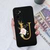 For OPPO A72 A73 A74 A75 A76 A77 A78 A79 A83 A91 Case Cover Luxury Flower Letters Shockproof Screen Protector Matte Soft Silicone For OPPO Bumper