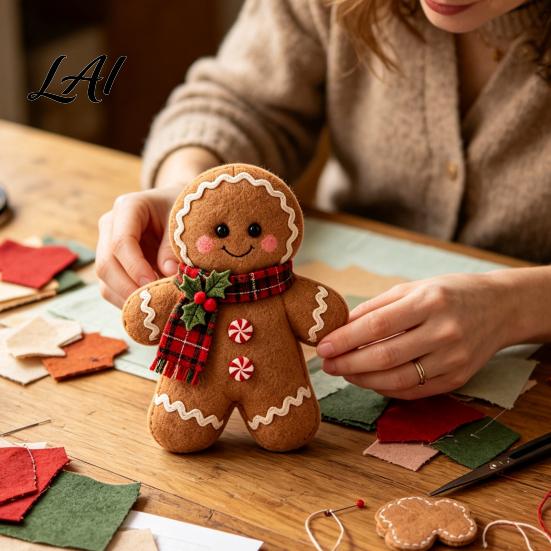DIY Snowman Sewing Set Christmas Felt Craft Kit Handmade Santa Gingerbread Elf Holiday Decoration Angel Material Art Supplies for Kids Adults