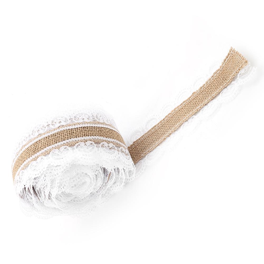 10 м рулон натурального джута с кружевом в форме сердца, ширина 6 см, мешковина для рождественской свадьбы