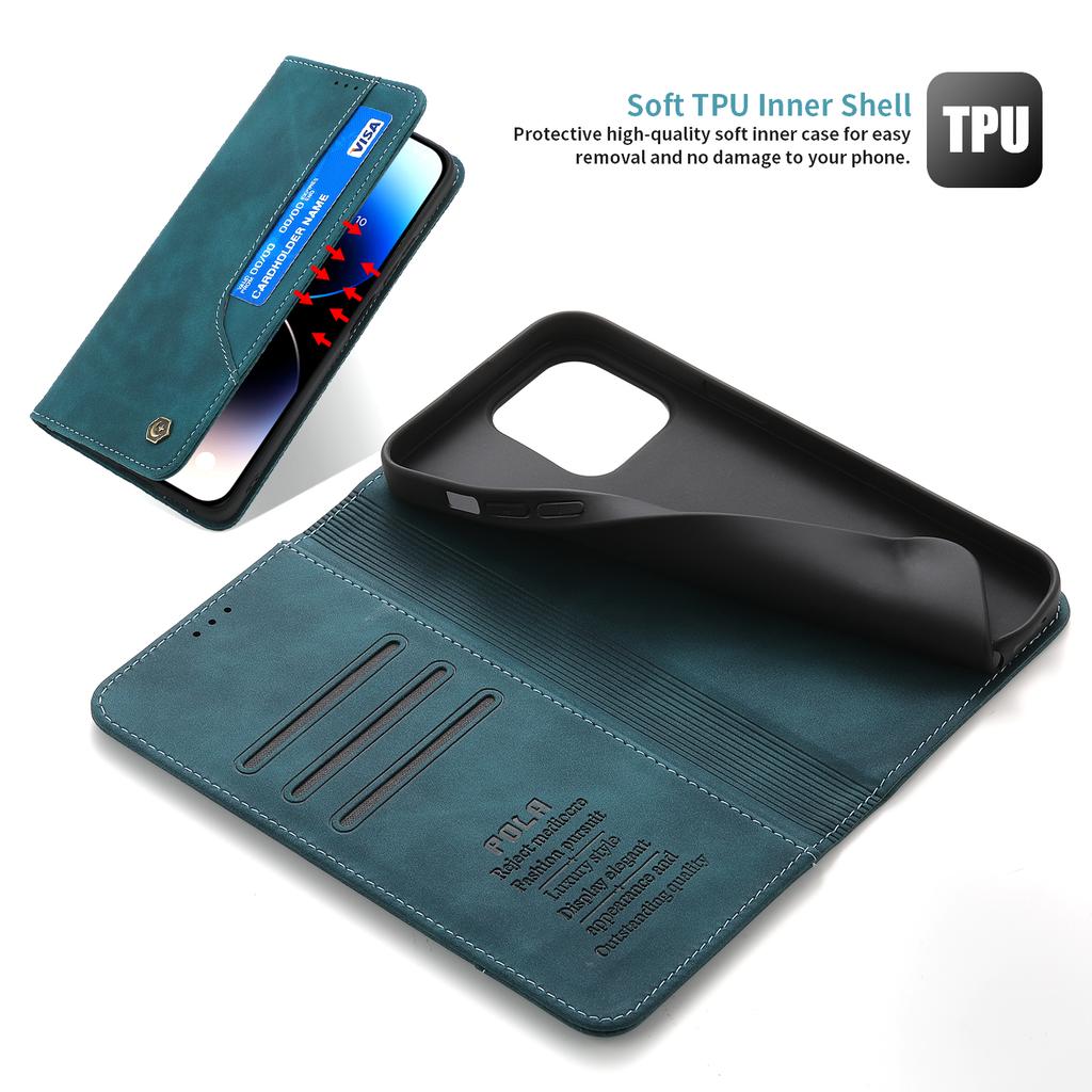 Business Leather Case for iPhone 16 15 14 13 12 11 Pro Max XR XS X 8 7 Plus SE Mini Magnetic Flip Wallet Card Slot Phone Cover
