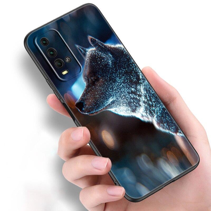 Силиконовый чехол для телефона с рисунком волка для Xiaomi Redmi Note 11 10 9 8 Pro 11T 10T 10S 9S 8T 9 9A 9C 9T, черный мягкий чехол