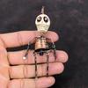 Подвеска из говлита, медная проволока, обернутая подвеска, титановая бусина, подвеска в виде глаз, подвеска в виде скелета, ювелирные изделия ручной работы, ювелирные изделия из драгоценных камней, череп, кость, кулон для лица