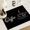 Coffee Machine Dish Drying Mat - Absorbent Polyester Tabletop Protector with Rubber Non-Slip Heat-Resistant Pad for Kitchen Countertop Decor