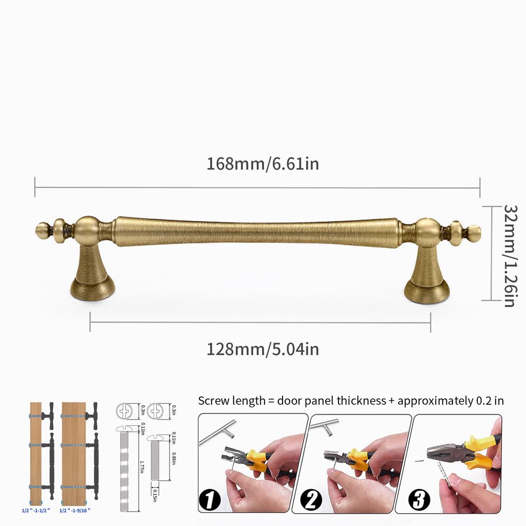 High-end Solid Brass Cabinet Door Handles Cupboard Drawer Cabinet Wardrobe Wine Cabinet Lacquered Pull and Furniture Hardware