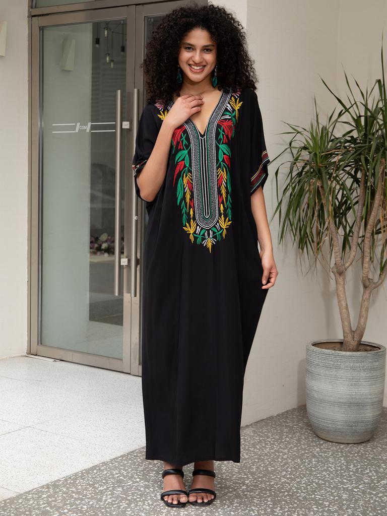 Пляжные платья Ближний Восток Любовь Кафтаны для женщин Накидки для купальников Макси-халат Летняя праздничная пляжная одежда