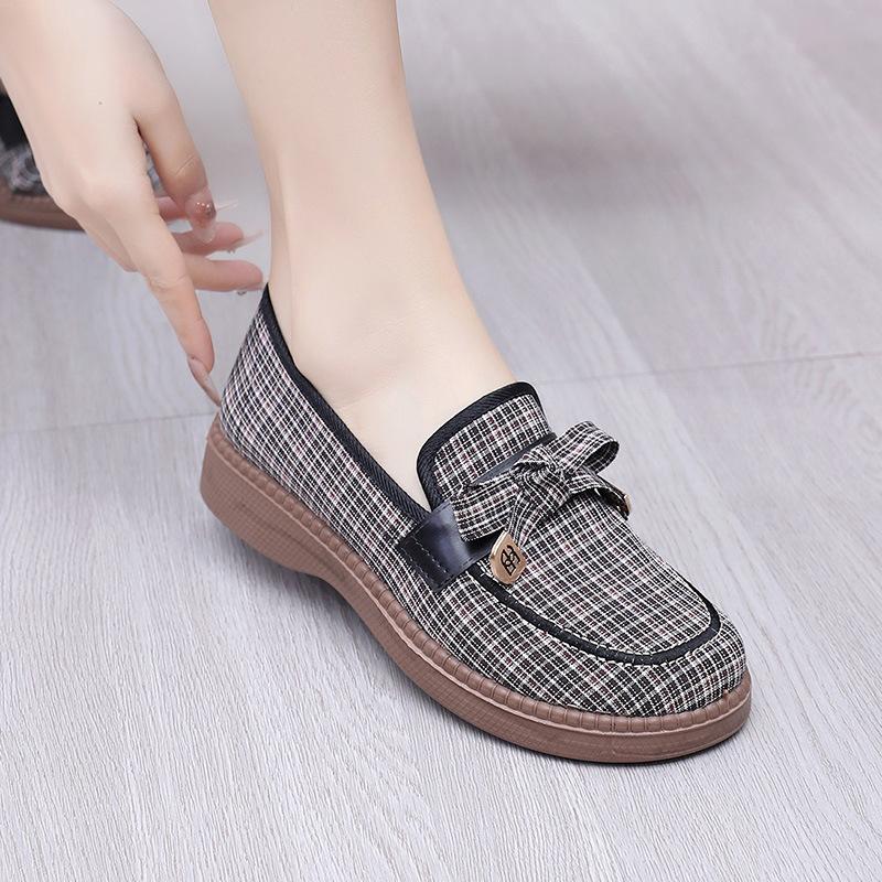 New Women's Breathable Soft-soled Cloth Shoes Casual Fashion Versatile Single Shoes Flat Sole Light and Comfortable Doudou Shoes