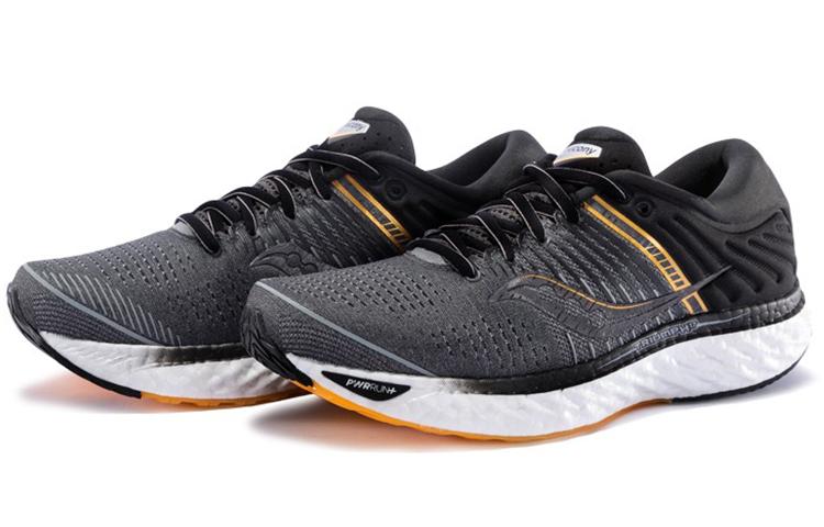 Мужские кроссовки Saucony Triumph Victory 17 Спортивные с амортизацией Низкие Беговые кроссовки Мужские Серый Черный