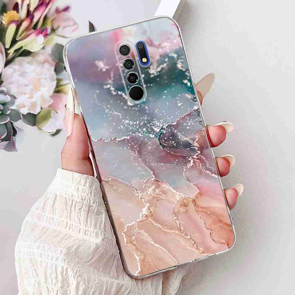 Для Xiaomi Redmi 9 9A Чехол M2004J19AG Роскошные Жемчужные Цветы Мягкий Силиконовый TPU Чехол Для Redmi 9A M2006C3LG Телефон Защитный Чехол