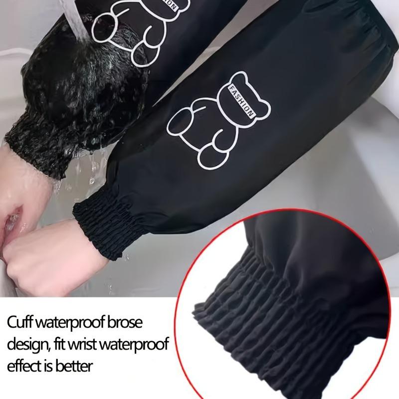 1 пара водонепроницаемых ПУ кухонных нарукавников, большой размер, милые и прочные, для готовки, рисования и уборки