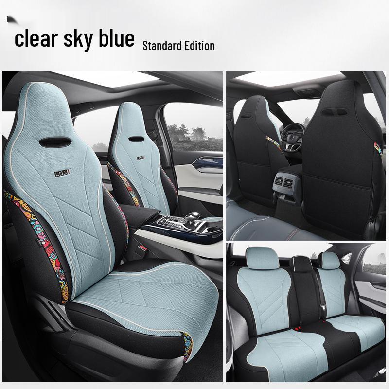 BYD Qin Plus Всесезонный льняной мультяшный чехол на автомобильное сиденье