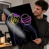 Daft Punk Neon Silhouette Personalized D Textured Metal Poster Wall Art Vintage Tin Signs for Living Room Decoration Items Home