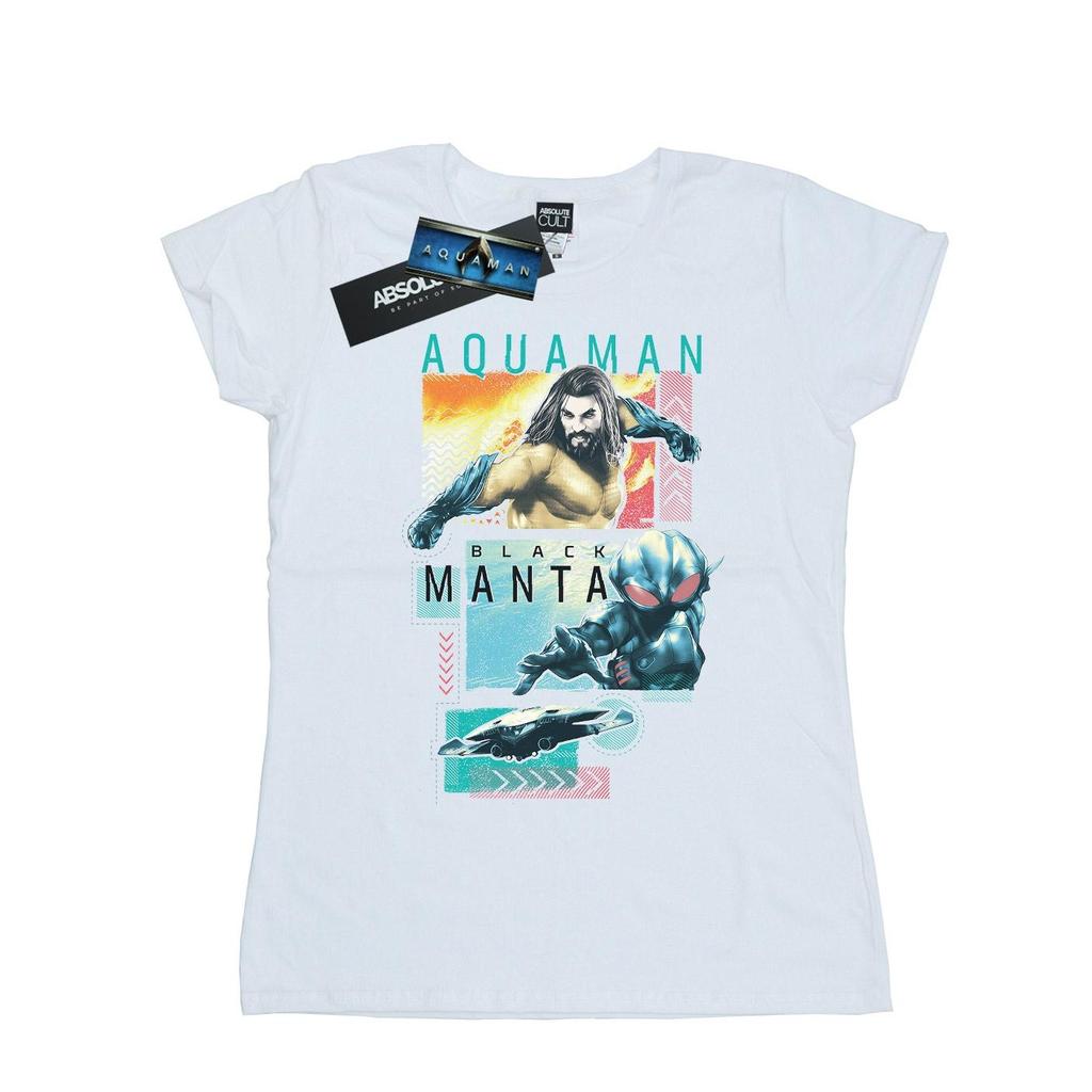DC Comics Womens/Ladies Aquaman Character Tiles Cotton T-Shirt