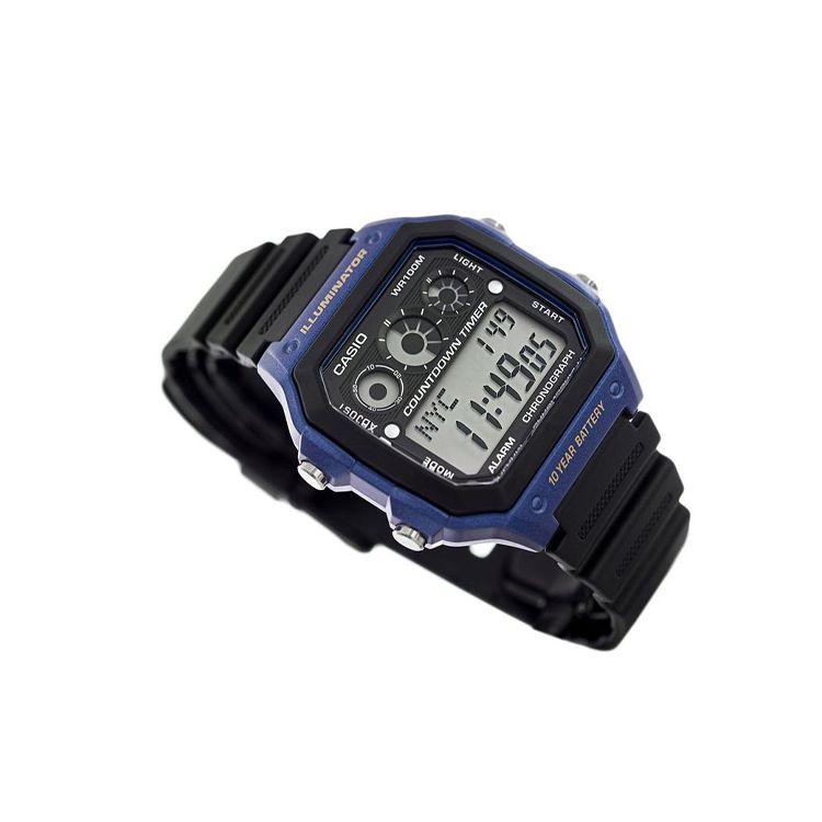 Casio Серия для молодежи Квадратный циферблат Цифровой Мода Классический Ретро Квадратный Десятилетняя батарея Водонепроницаемый Ударопрочный Кварцевый механизм Ремешок из смолы AE-1300WH-2A
