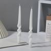 Handmade Spiral Twisted Long Stick Candle Two-Tone Gradient Macaron Paraffin Smokeless Taper Candle Minimalist European Tabletop  Decoration