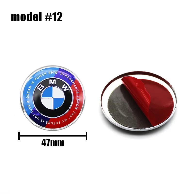 1Pcs 45mm 47mm Car Steering Wheel Emblem Decals Badge Sticker For BMW E46 E90 E60 F30 F10 E39 E36 E87 F20 E90 E70 M3 M5 M6 G20 M BM5