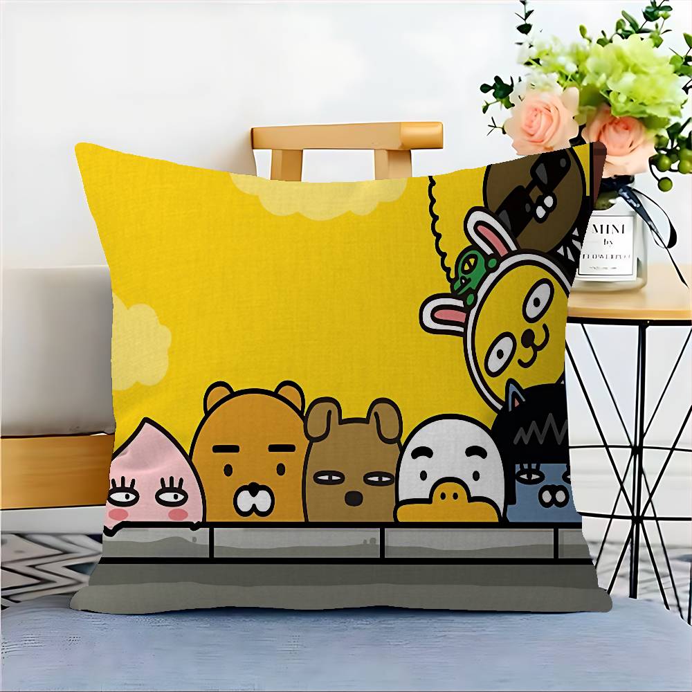 K-KAKAOS FRIENDS Cartoon Maple Design Cushion Cover Happy Autumn Harvest Decor Holiday Decorati Pillow Cover