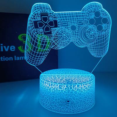 Игровые вентиляторы консоль ручка дропс многоцветный батарейный питание для стола светодиодный ночник голограмма 3D лампа PS4 декоративные огни