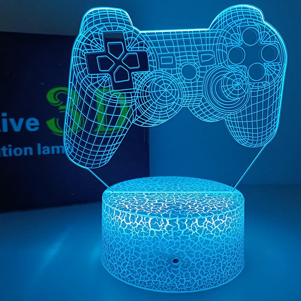 Игровые вентиляторы консоль ручка дропс многоцветный батарейный питание для стола светодиодный ночник голограмма 3D лампа PS4 декоративные огни