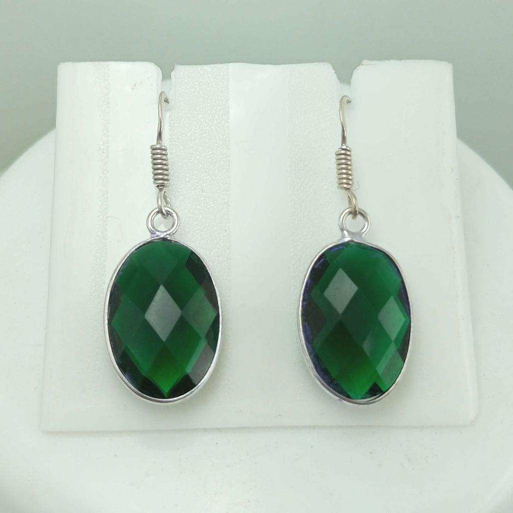 Зеленый топаз драгоценный камень стерлингового серебра 925 пробы крючок женские серьги ювелирные изделия WHE-E25