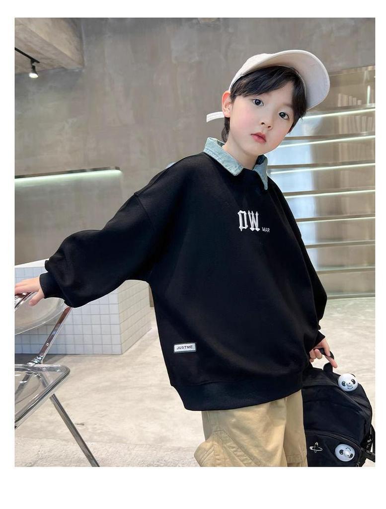 Новый свитер-поло для мальчиков 2025 - Весенне-осенний стиль, модная футболка для больших мальчиков