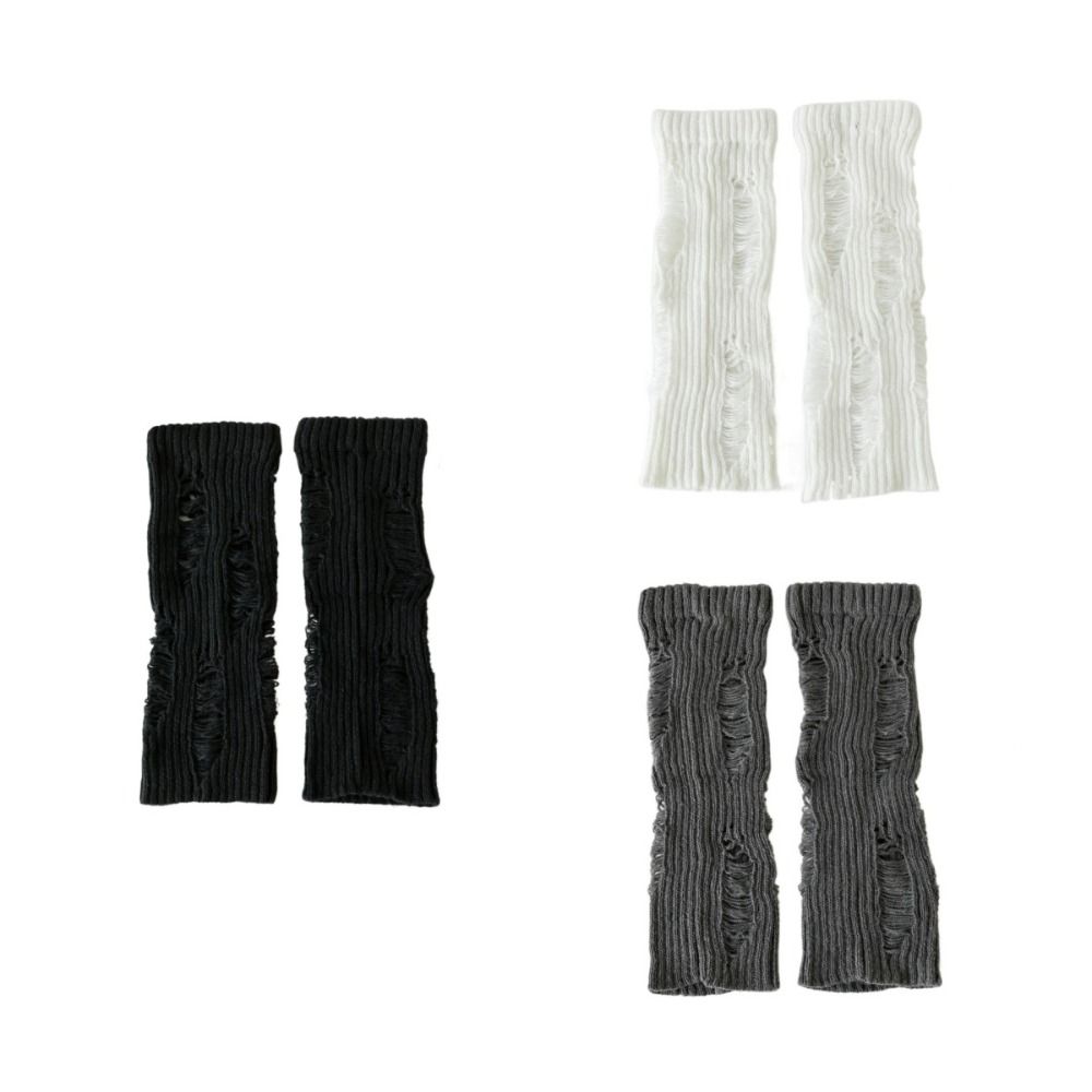 Pile Up Knitted Broken Hole Socks Subculture Mid Tube Socks Elastic Leg Warmers Women Winter