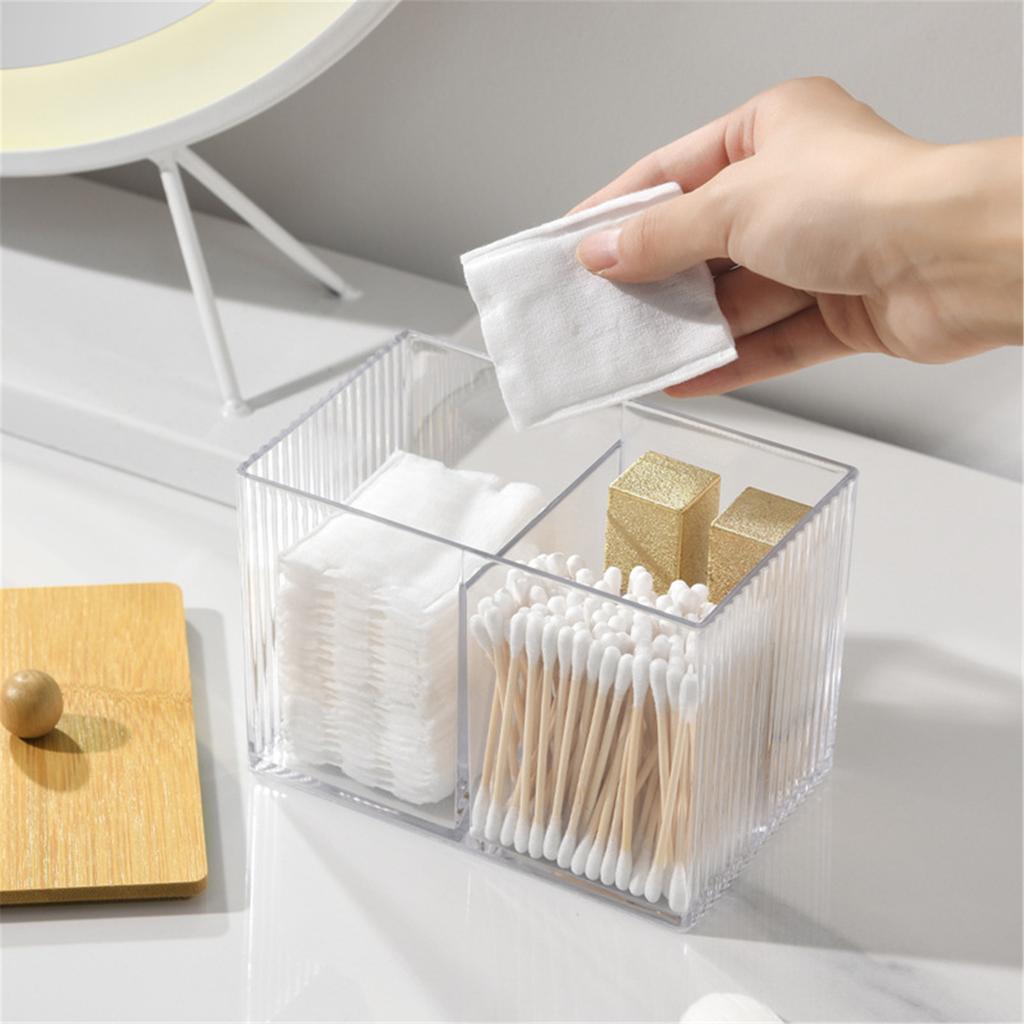 Sturdy Wood Lid Qtip Holder Storage Container Convenient for Bathroom Cotton Covers Swabs Pad and Hair Bands Organizers