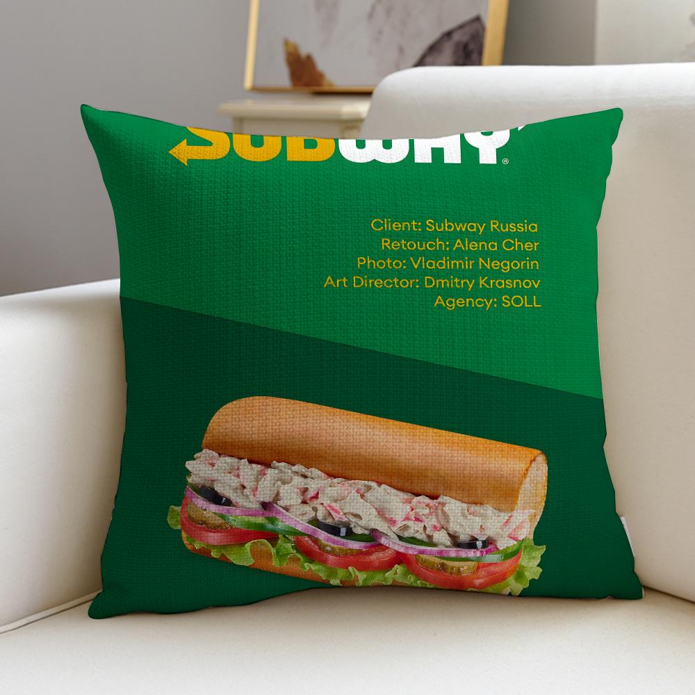 Classic SSubwayS Cushion Cover Breathable and skinfriendly linen pillowcase square removable and washable cushion