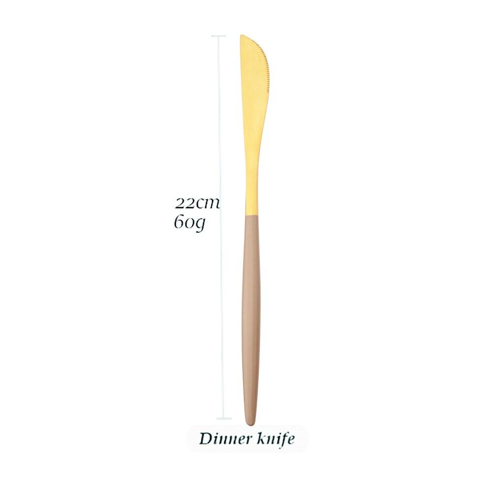 Набор столовых приборов из коричневого золота, столовое серебро, высококачественные столовые приборы, вилки, ножи, набор ложек для кухонного набора столовой посуды