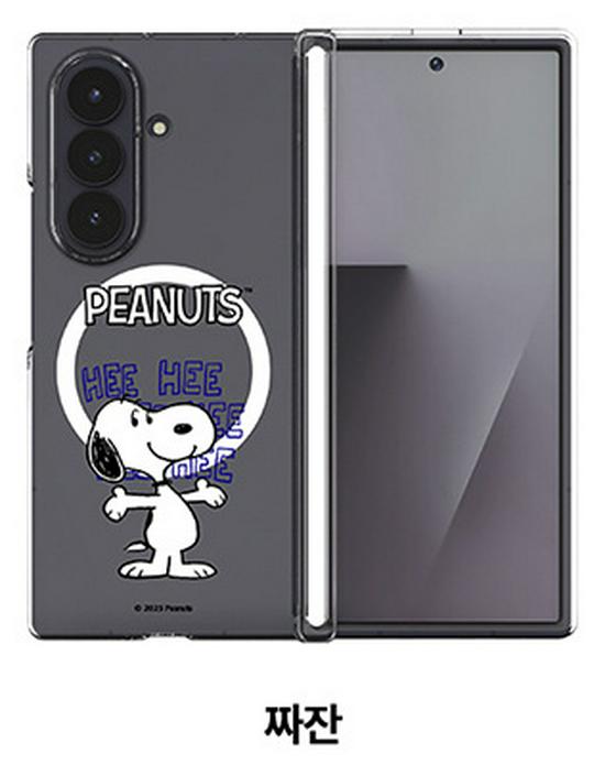 Snoopy & Charlie Cartoon Samsung Z Fold7 Clear Magnetic Phone Case